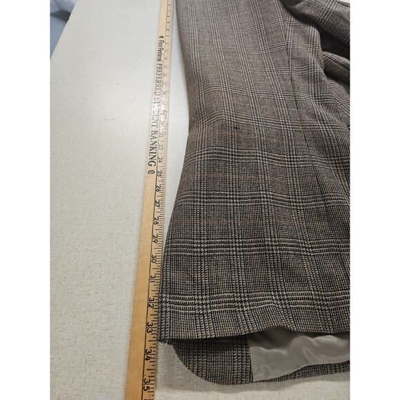 VTG Glen Check Plaid Lambswool Blazer Mens 42L Academia Elbow Patch Professor - Picture 11 of 11